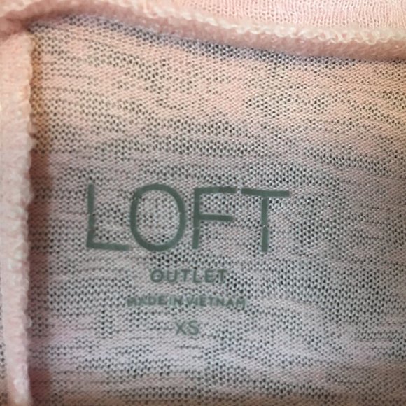 LOFT Sweater XS Solid Pink V Neck Slub Knit Semi Sheer Career Casual 7/8 Sleeve - Picture 7 of 11